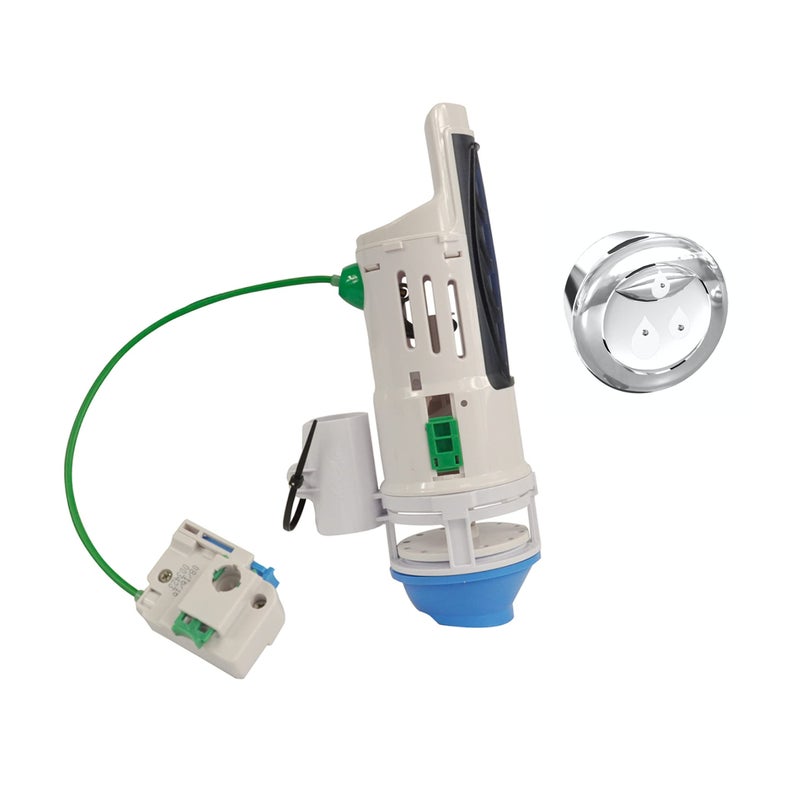 Danco HYR270 Hydroright Water-Saving Dual Flush Valve with Push-Button Handle, Plastic, Chrome - Image 4